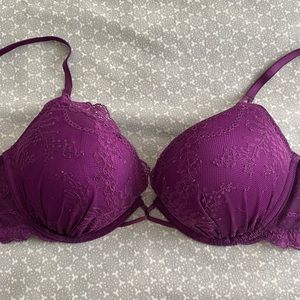 Victoria’s Secret Miraculous Plunge Bra, purple, 36B